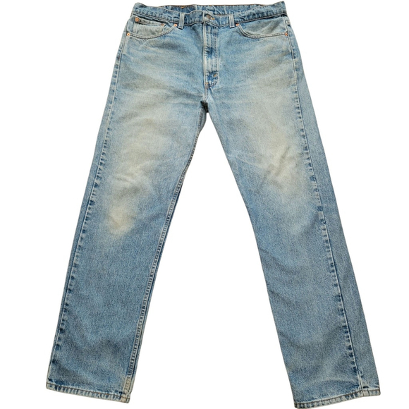 Vintage Men's Levi's 505 Straight Leg 100% Cotton Jeans Red Plain Tag #2148D-74 - Picture 1 of 13